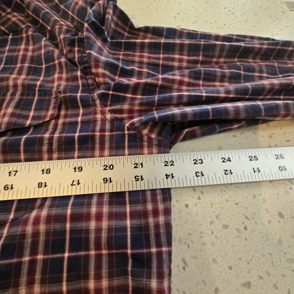 Banana Republic Shirt Mens Slim Fit Western Plaid Pearl Snap Button Down